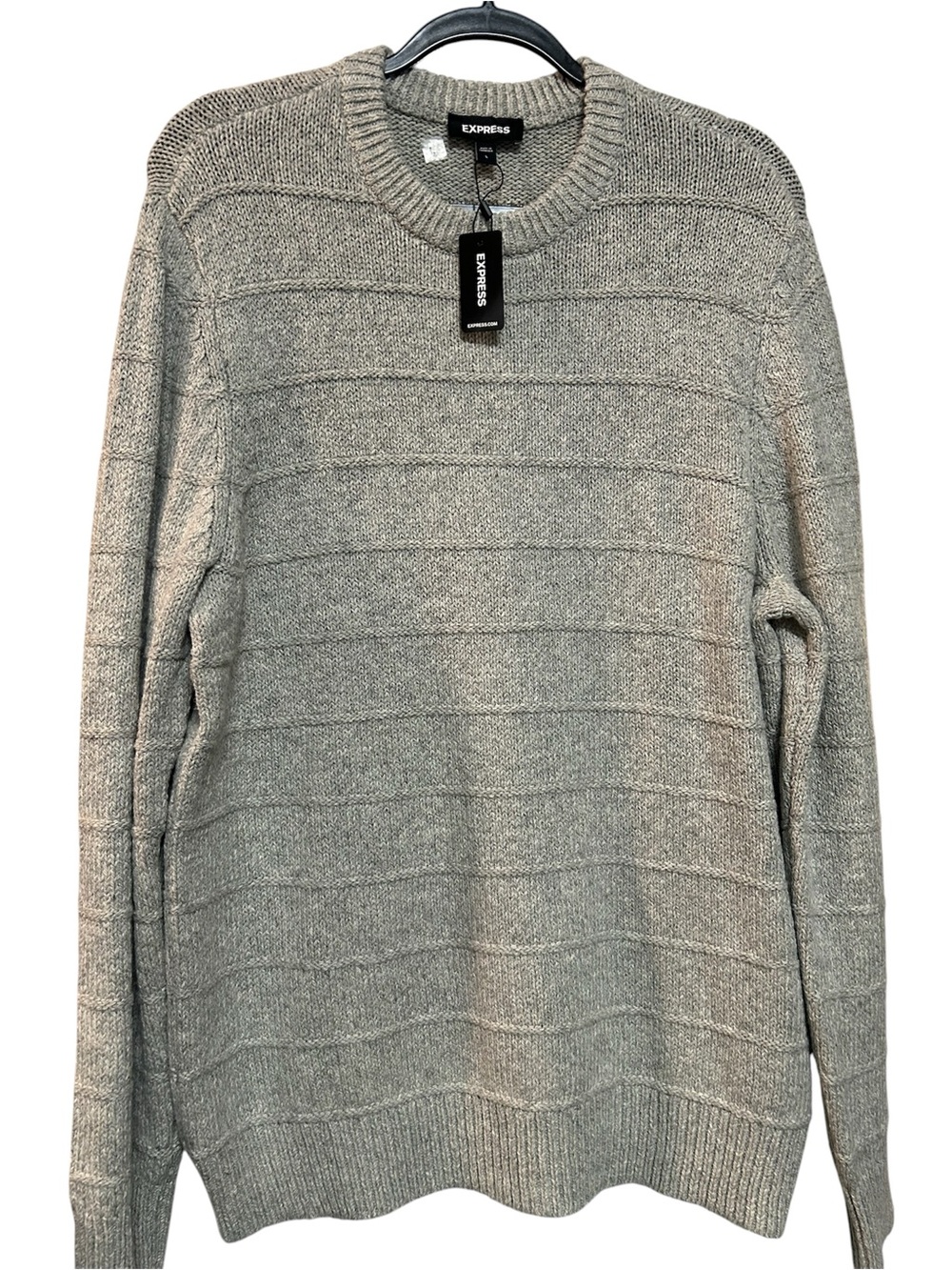 Express Men’s Light Gray Crewneck Sweater